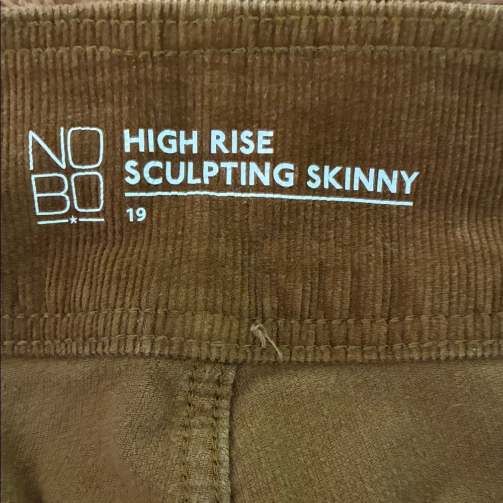 High-Rise Sculpting Skinny Corduroy Cotton Pant Beautiful Brown Size 19 Worn 1x - Picture 5 of 5